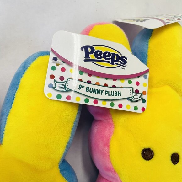Peep Bunny Plush Stuffed Animal Peeps Rainbow 9 in- Pink Purple Blue (3 Pack) - Picture 7 of 8